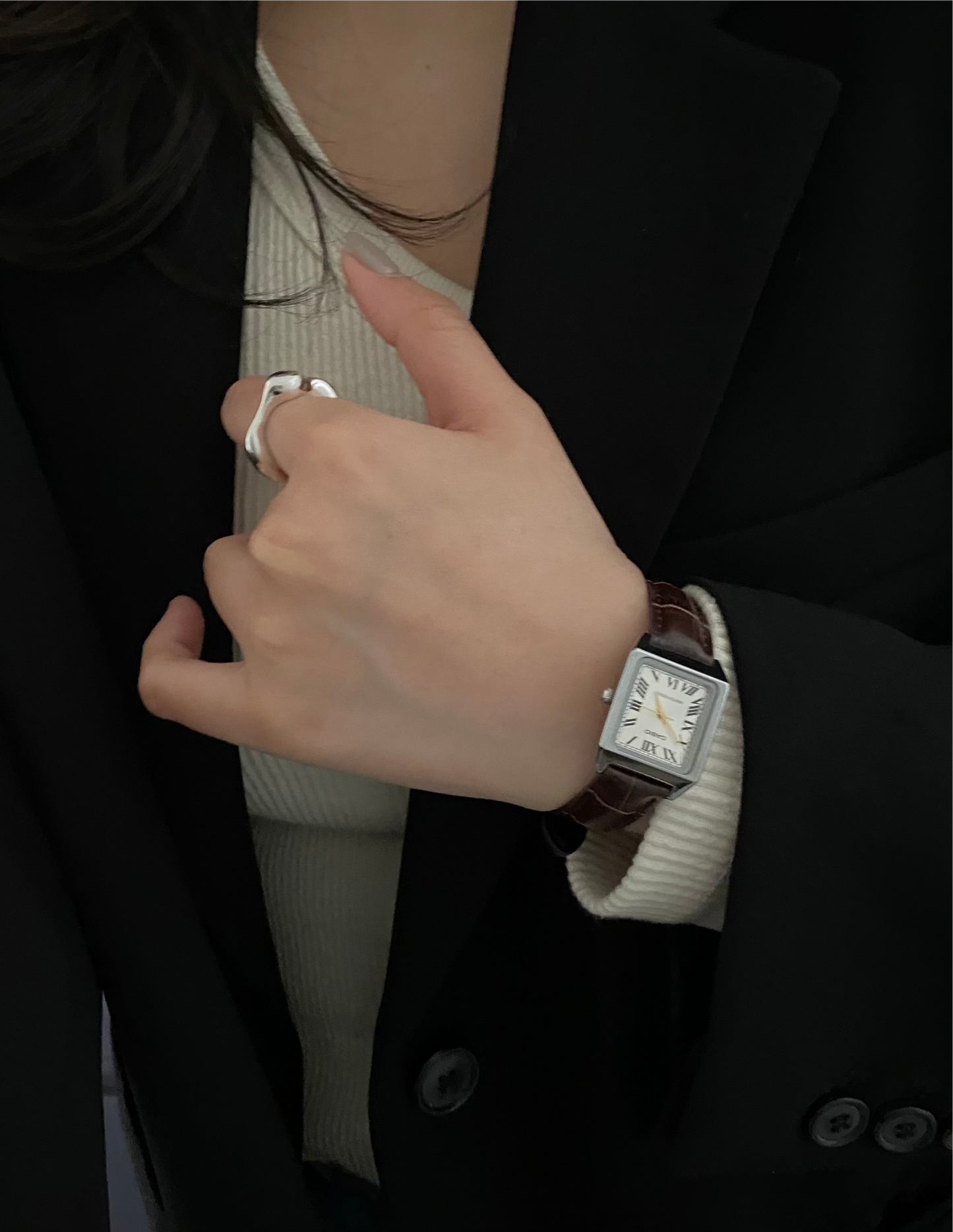 Casio Watch#5 羅馬數字錶盤 啡皮帶
