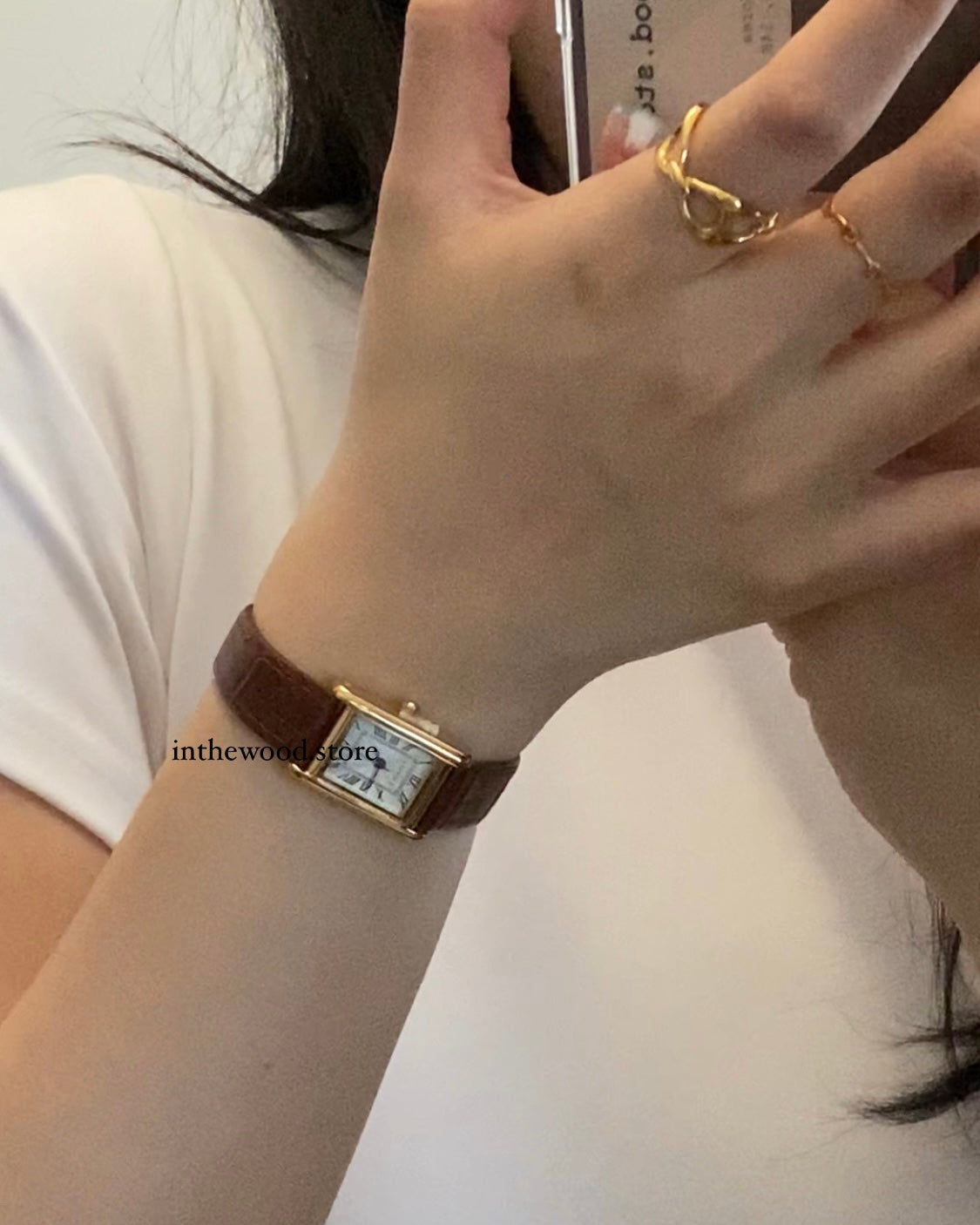 Mini Roma Square Watch-Gold