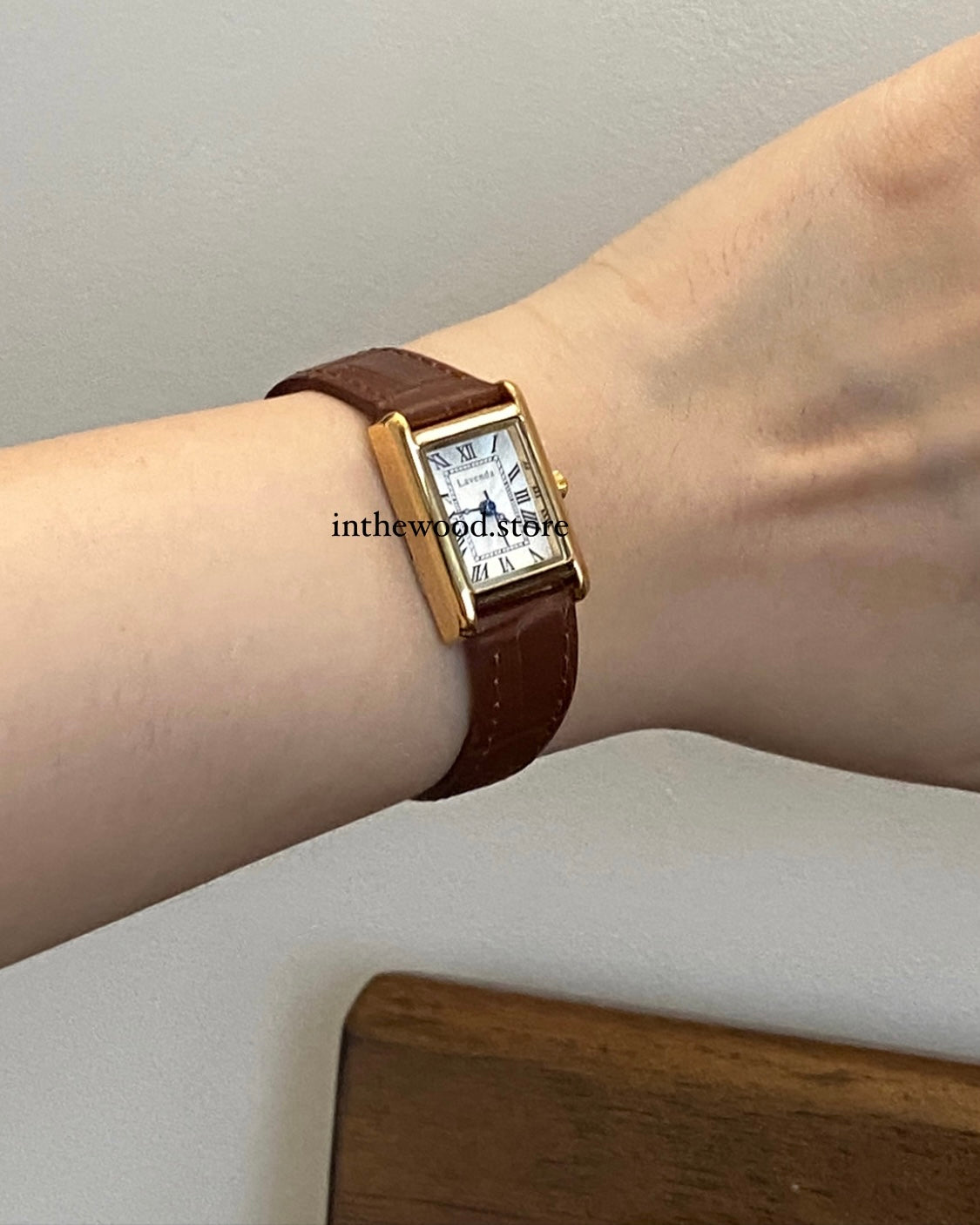 Mini Roma Square Watch-Gold