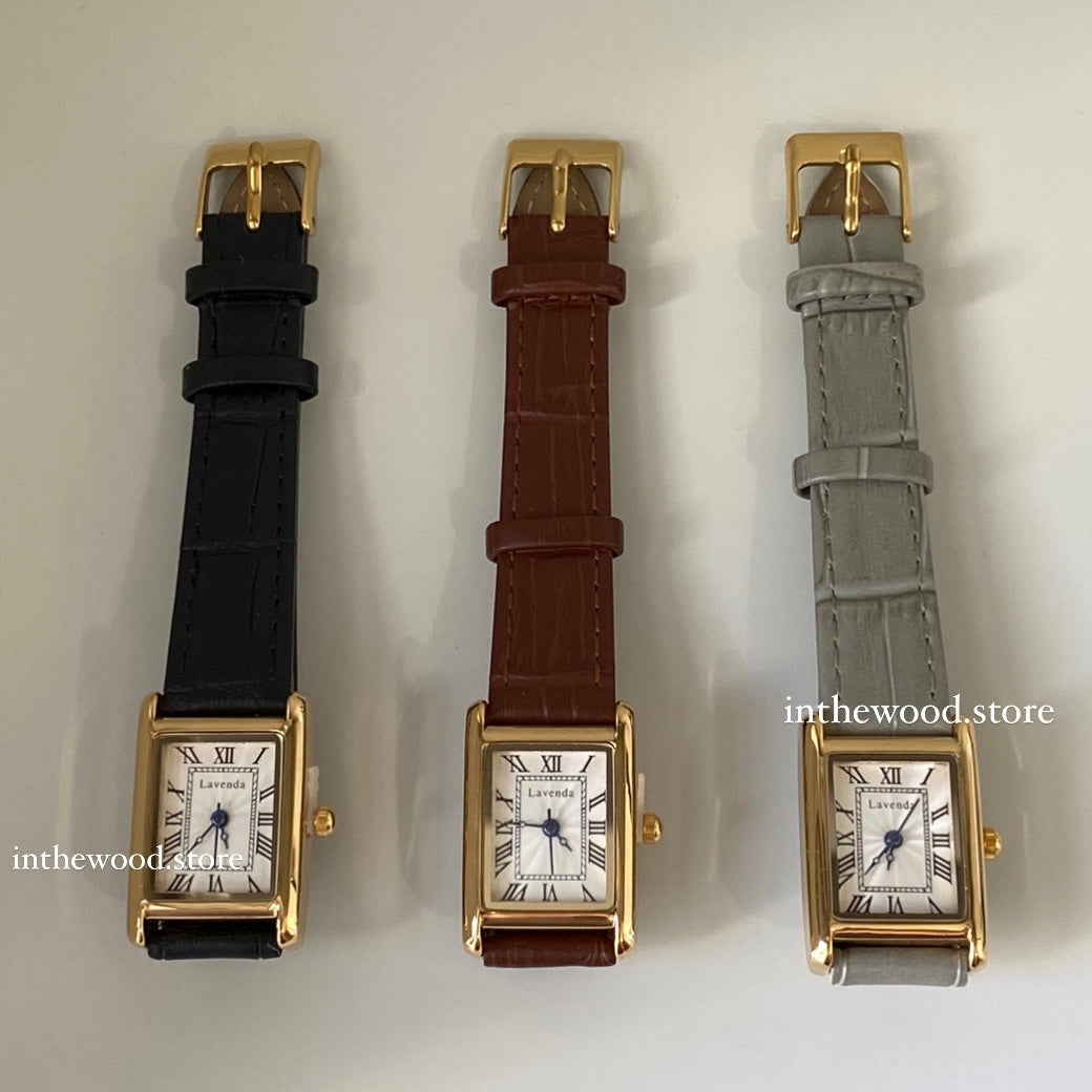 Mini Roma Square Watch-Gold