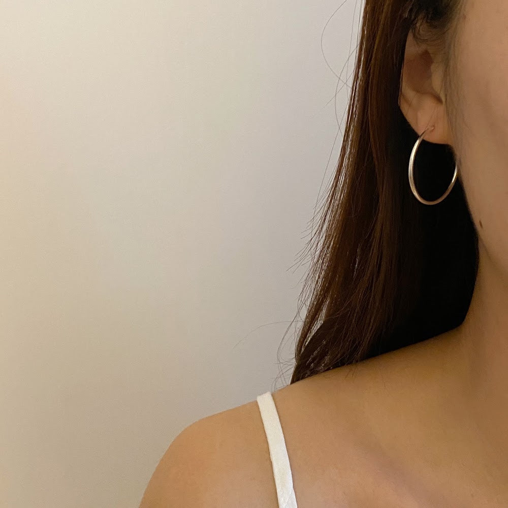 Basic 925 Sterling Silver Hoop Earrings