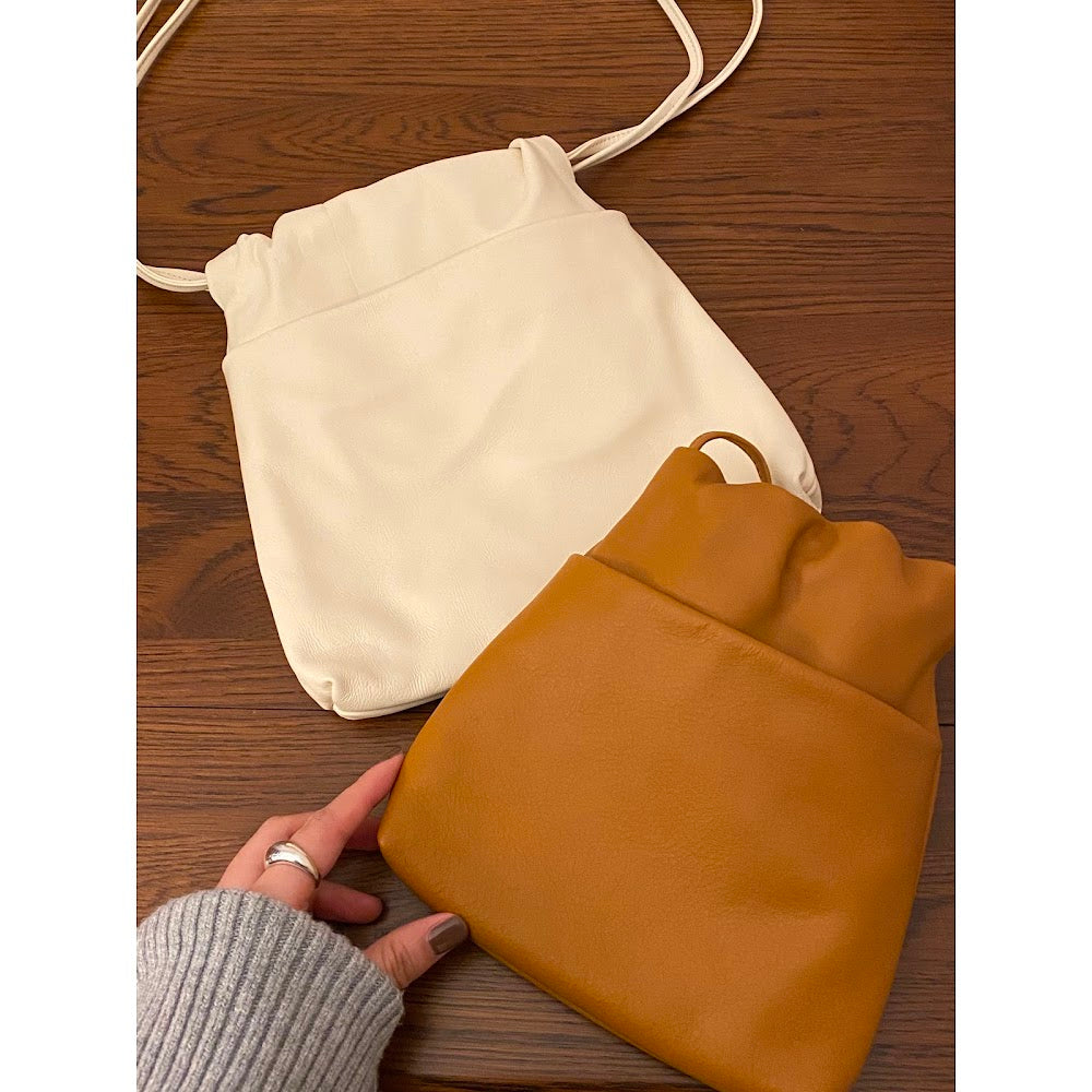 Korean handmade genuine cowhide rope bag