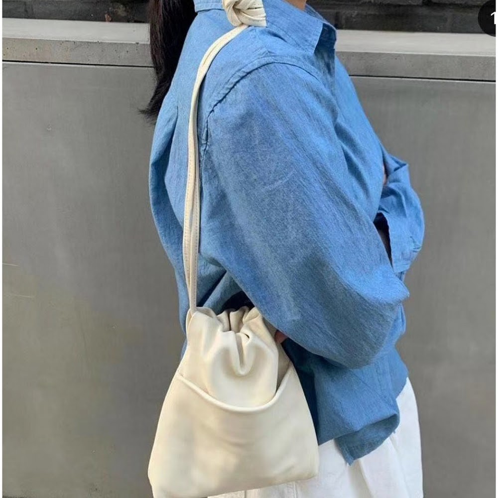 Korean handmade genuine cowhide rope bag