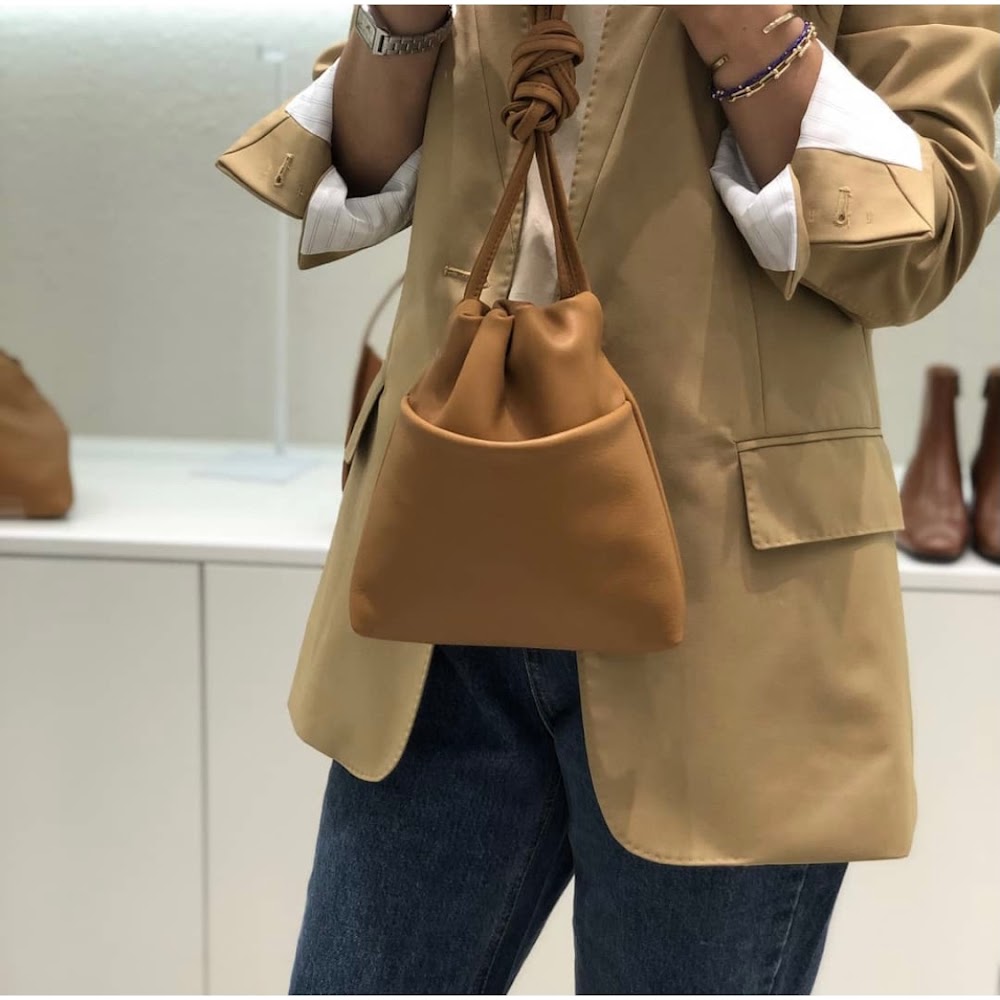 Korean handmade genuine cowhide rope bag