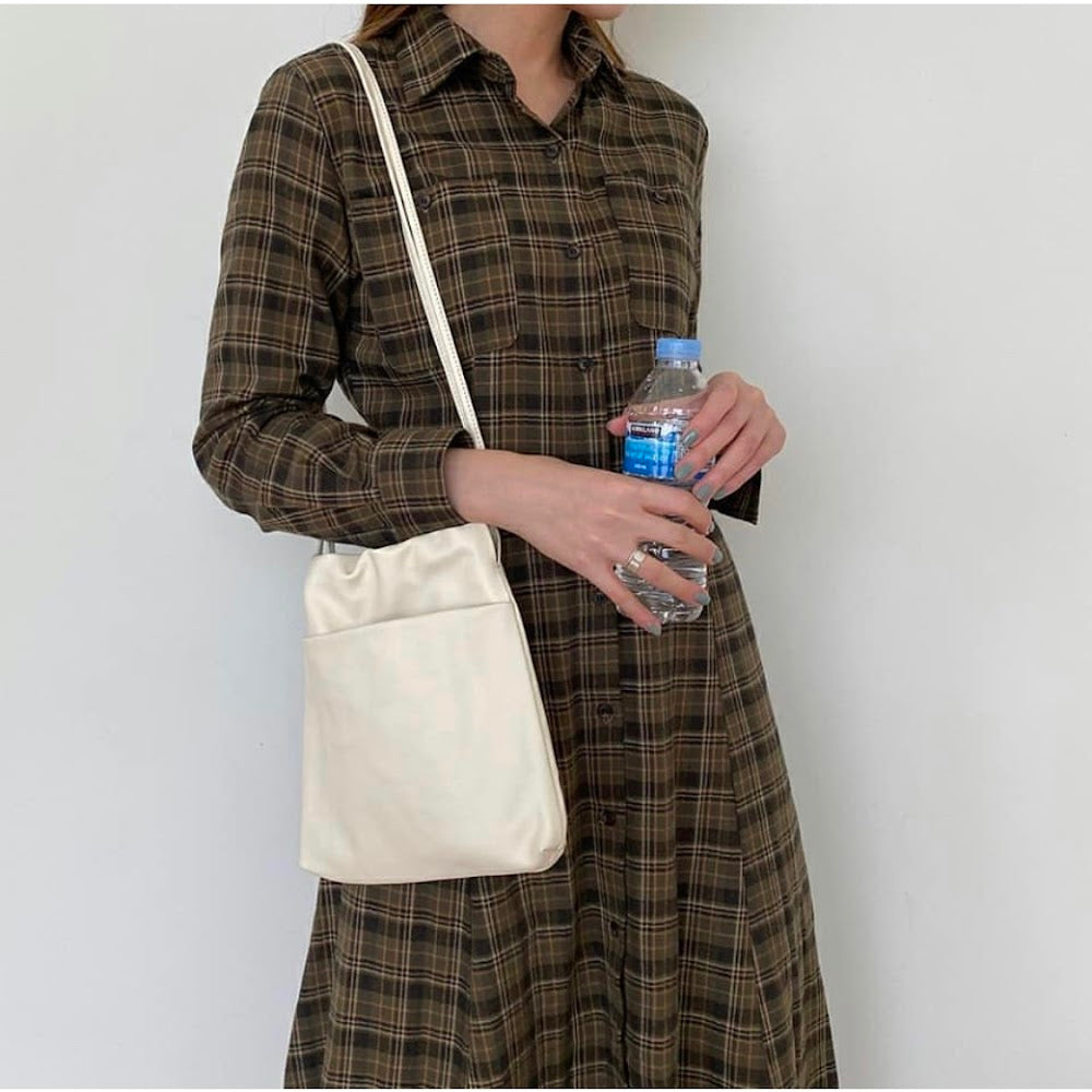 Korean handmade genuine cowhide rope bag