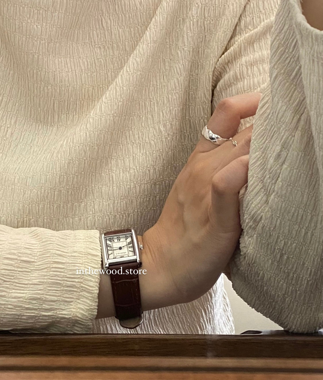 Roma Square Watch #1 – Silver Brown