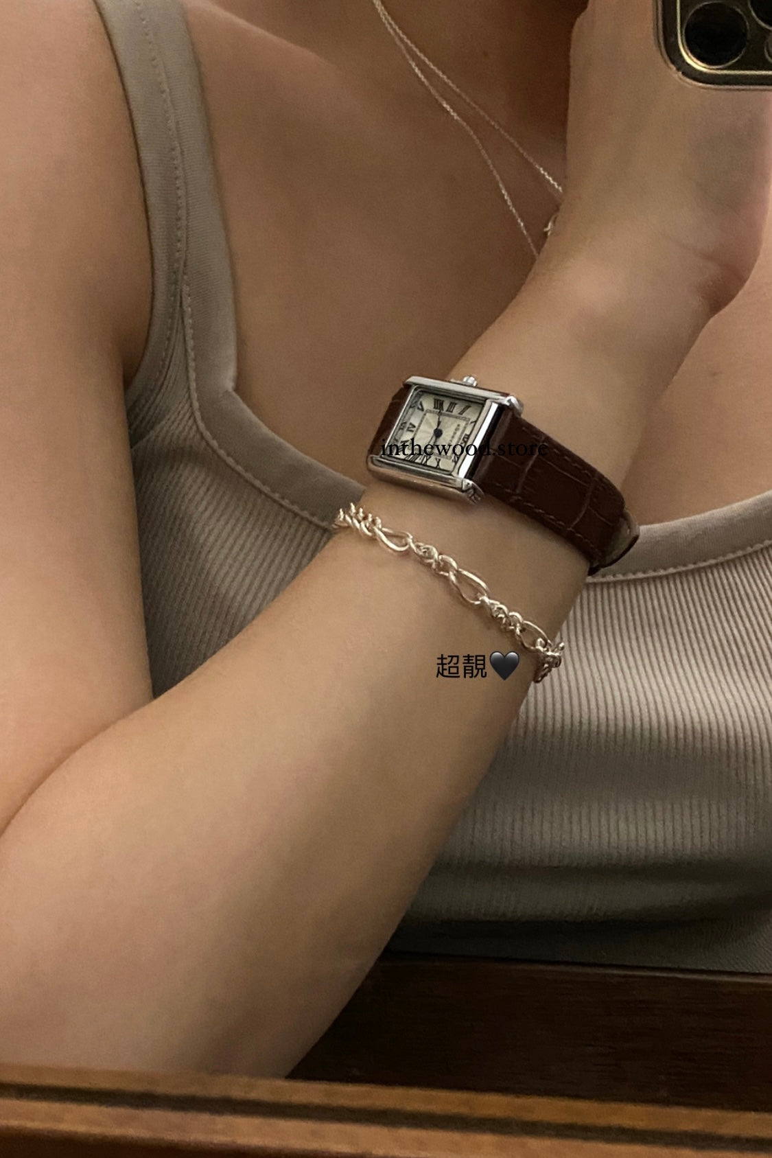 Roma Square Watch #1 – Silver Brown
