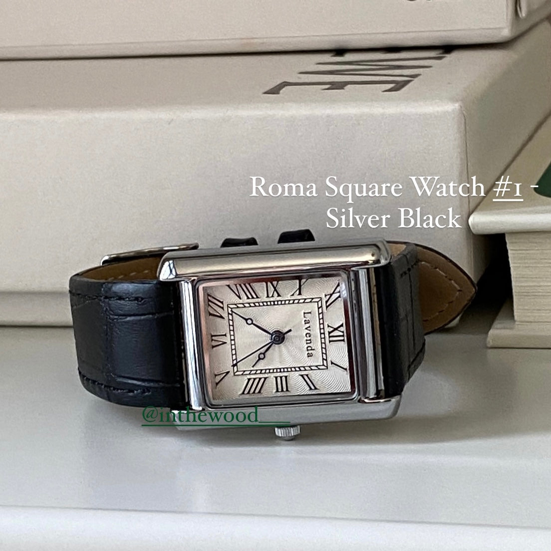 Roma Square Watch #1 - Silver Black & Grey