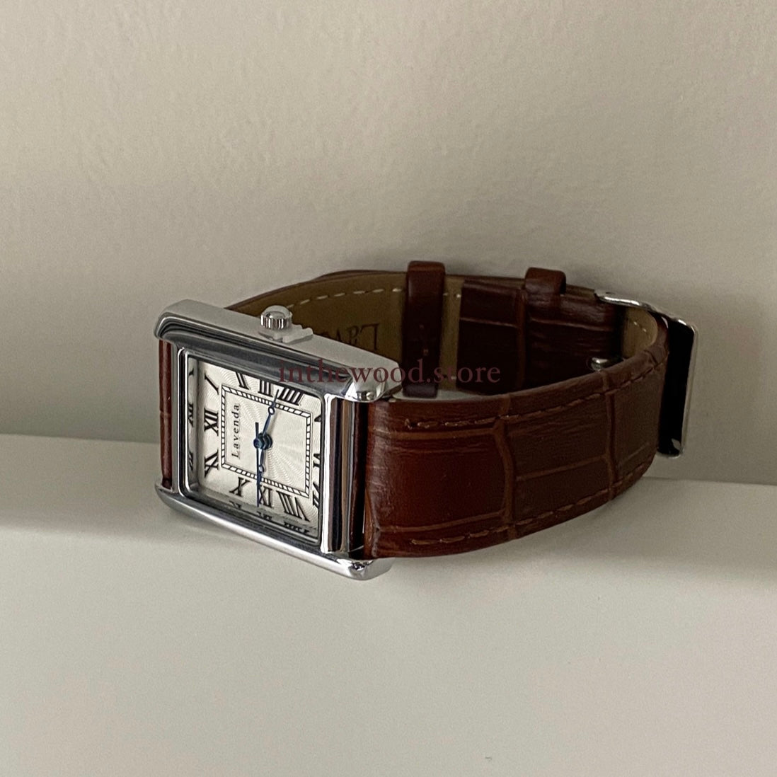 Roma Square Watch #1 – Silver Brown