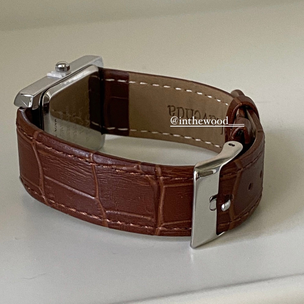 Roma Square Watch #1 – Silver Brown