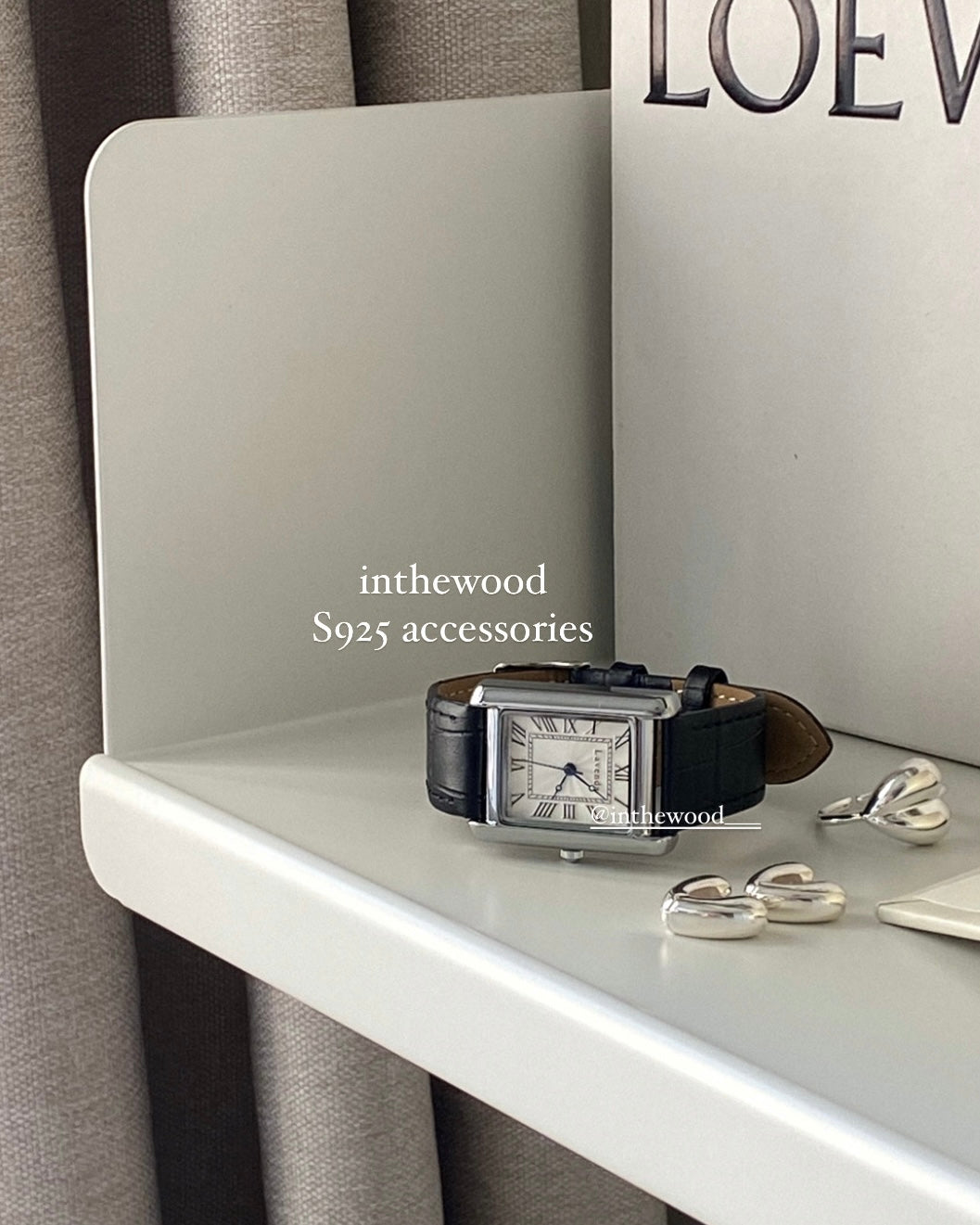 Roma Square Watch #1 - Silver Black & Grey