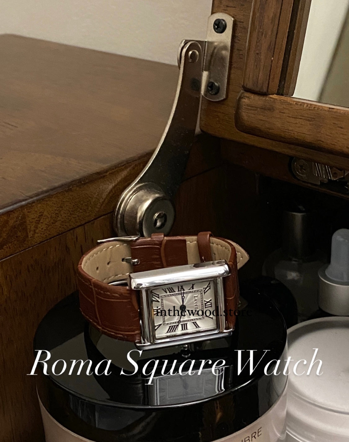 Roma Square Watch #1 – Silver Brown