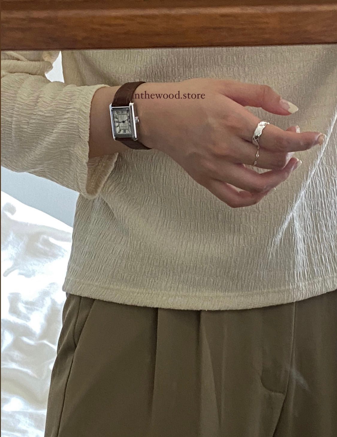 Roma Square Watch #1 – Silver Brown