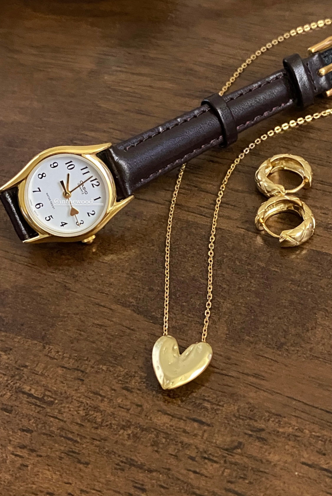 Casio mini gold heart