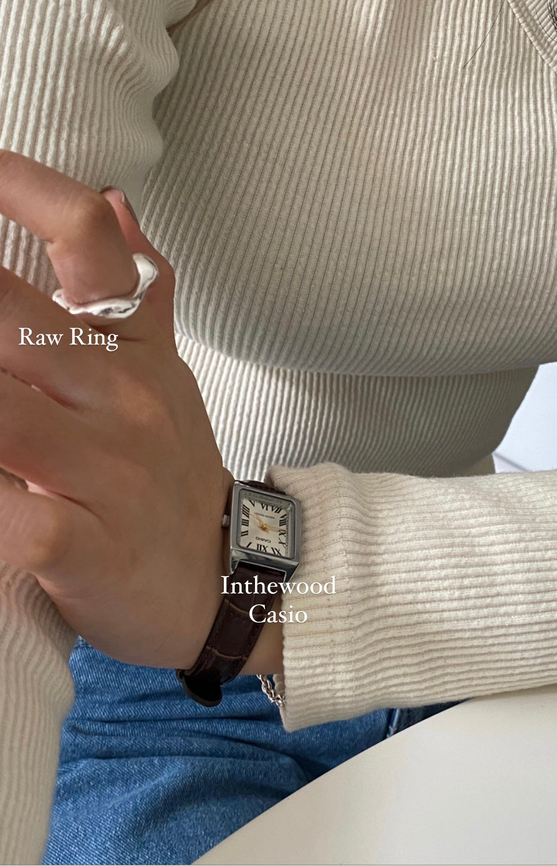 Casio Watch#5 Roman Numeral Dial Brown Strap