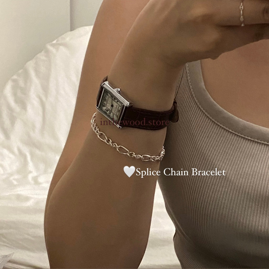 Roma Square Watch #1 – Silver Brown