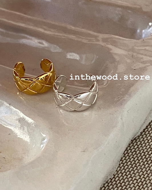 [925silver] Mini Lozenge Ear Cuff