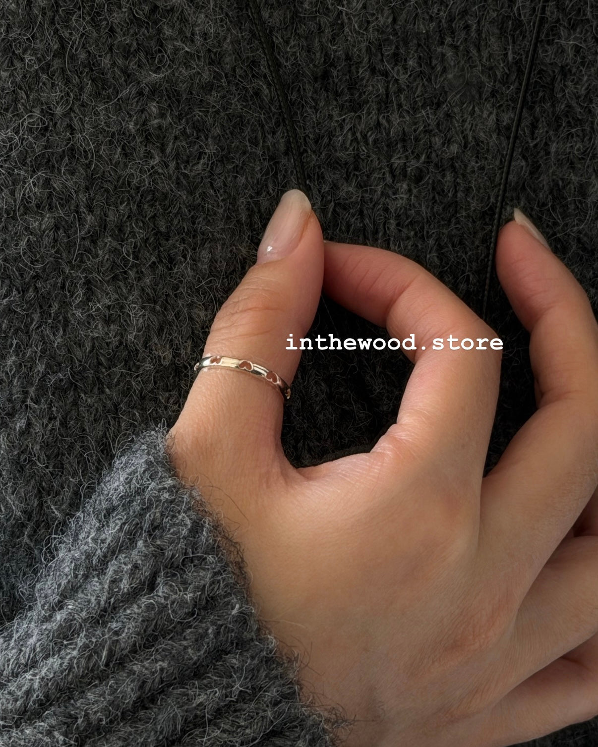 [Handmade 925silver] Mini Heart Hole Ring