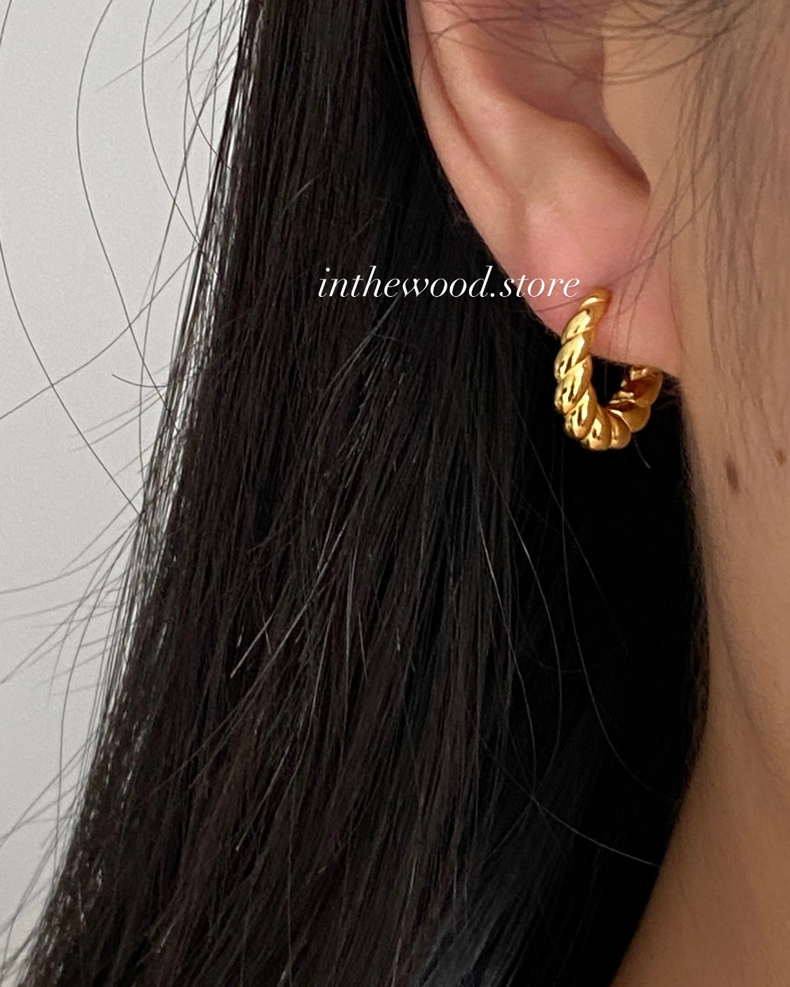 [925silver] Basic Twist One Touch Earrings