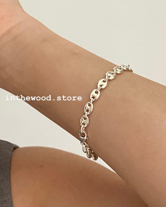 [925silver] Plump Toggle Bracelet-6mm