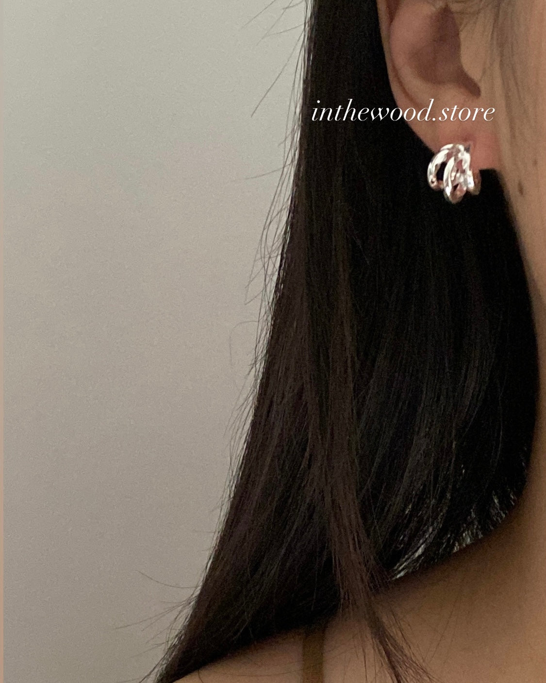 [925silver] Raw Three Lines Earrings
