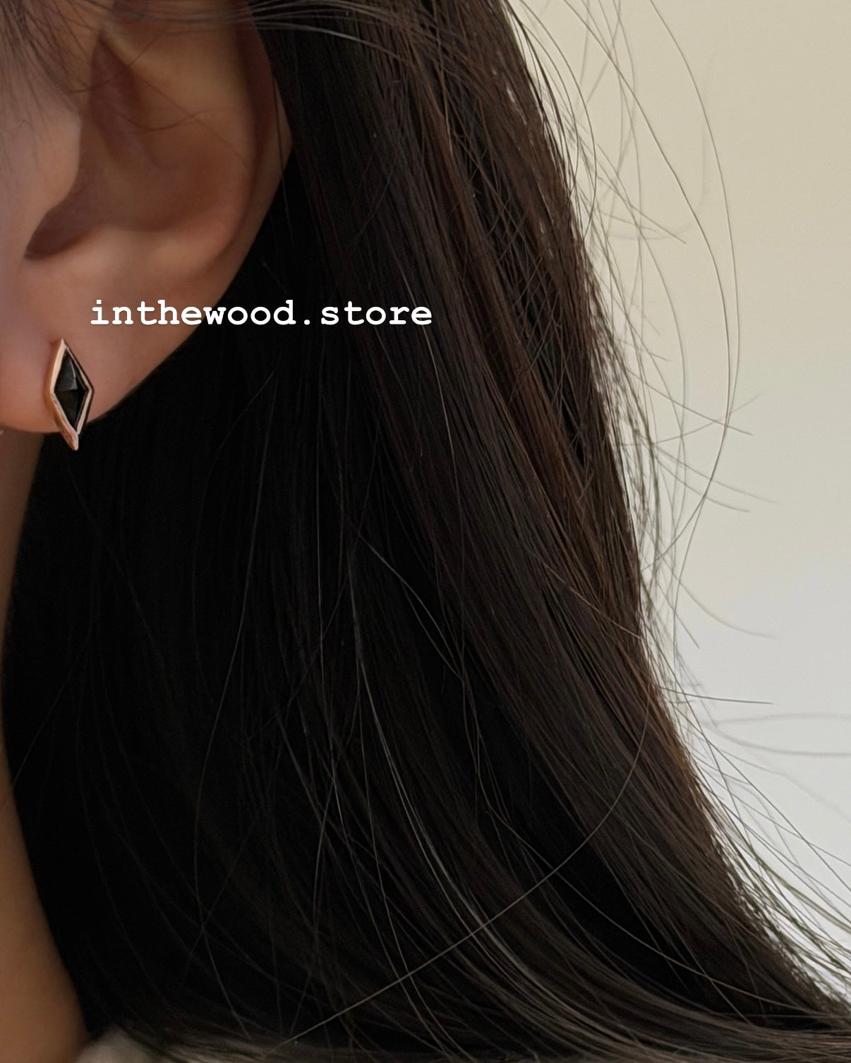 [925silver+Gemstone] Obsidian Earrings