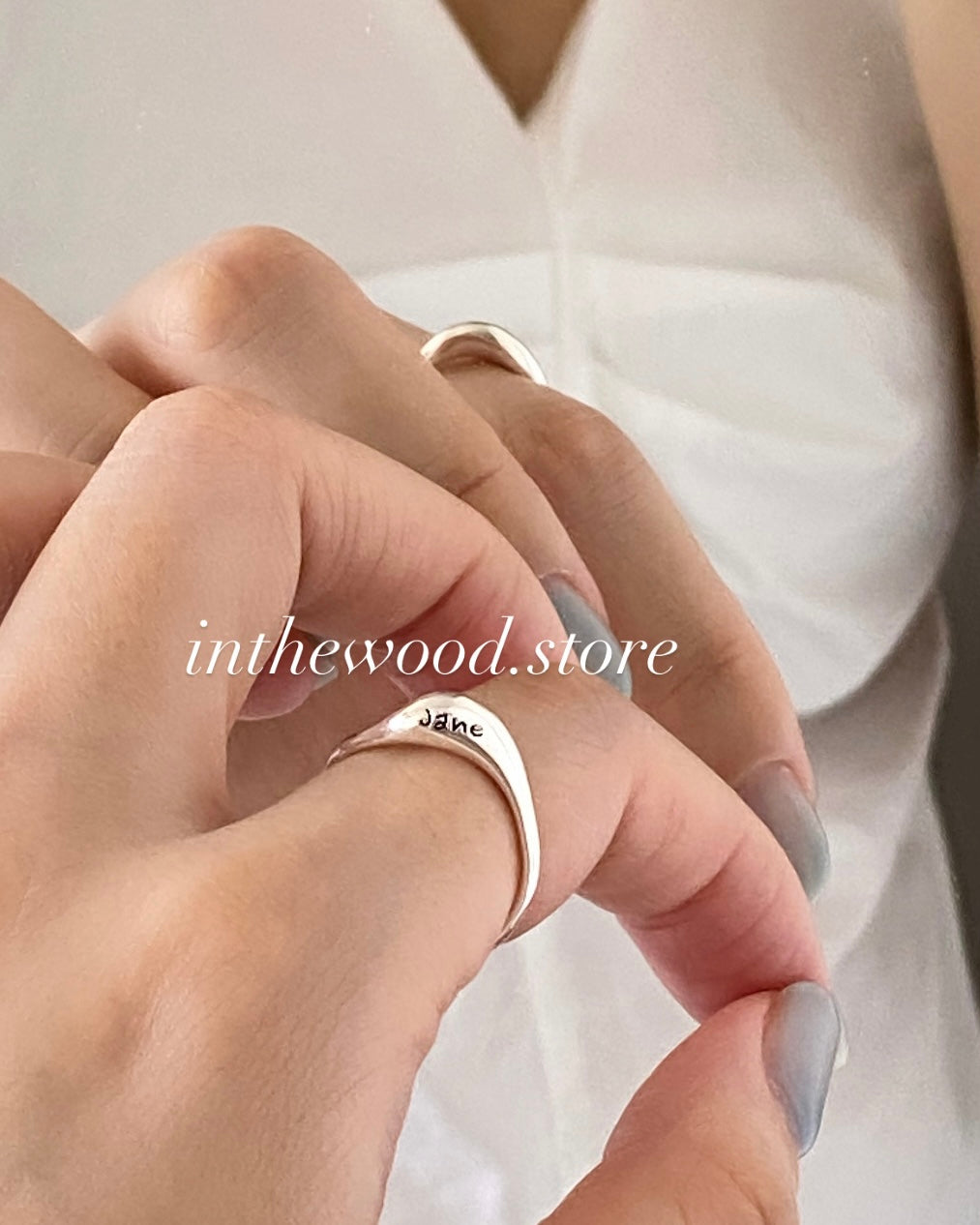 [Handmade 925silver] Custom Engraved Curve Letter Ring
