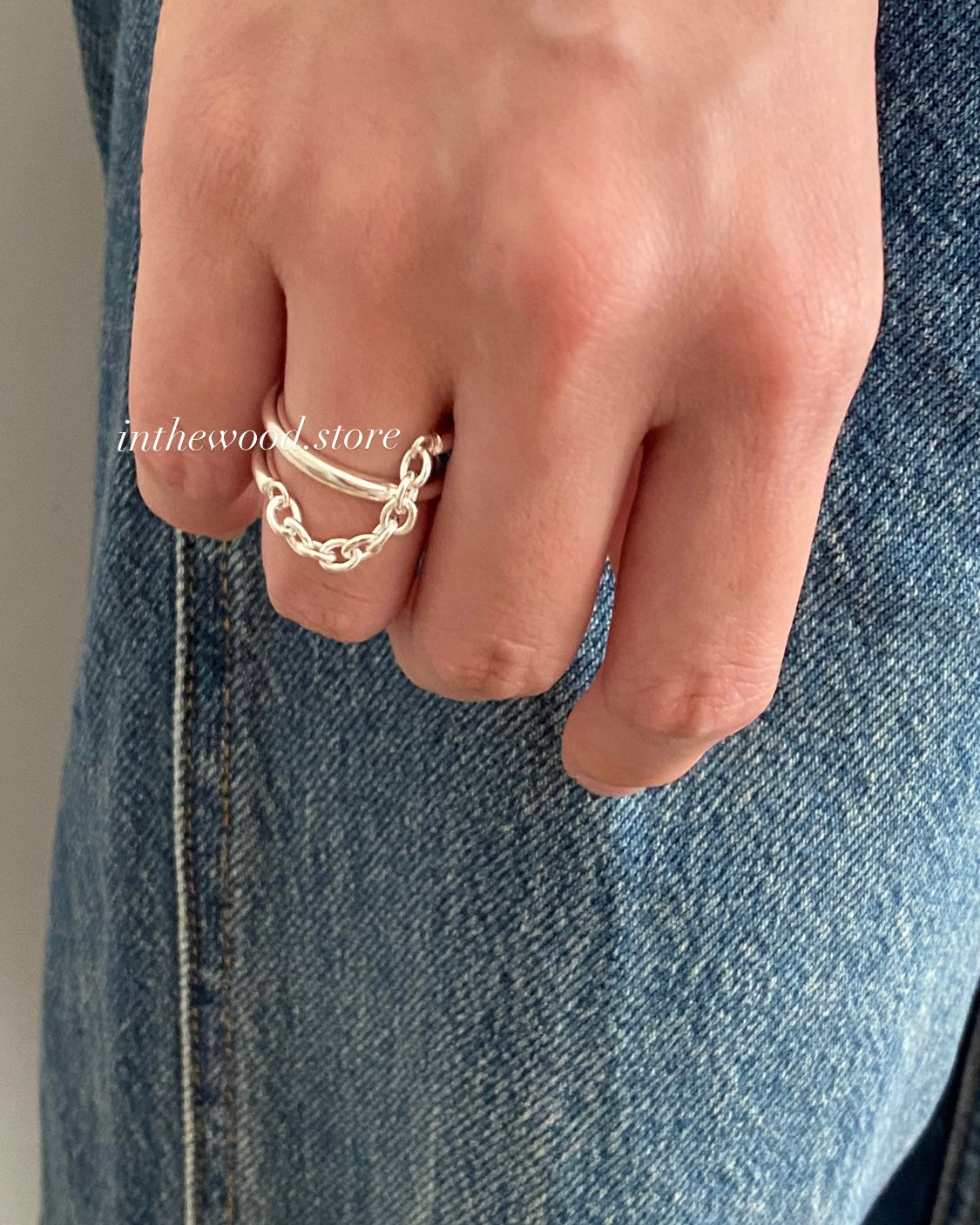 [925silver] Layer Chain Ring