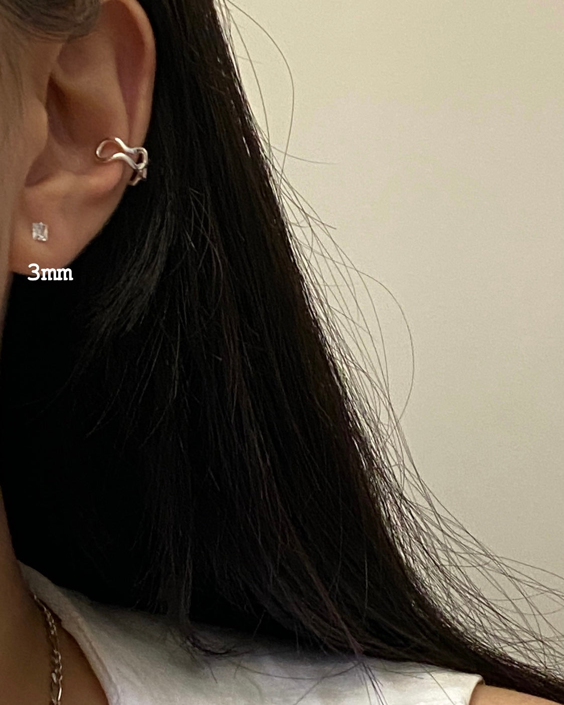 [925silver] Mini Square Bling Piercings