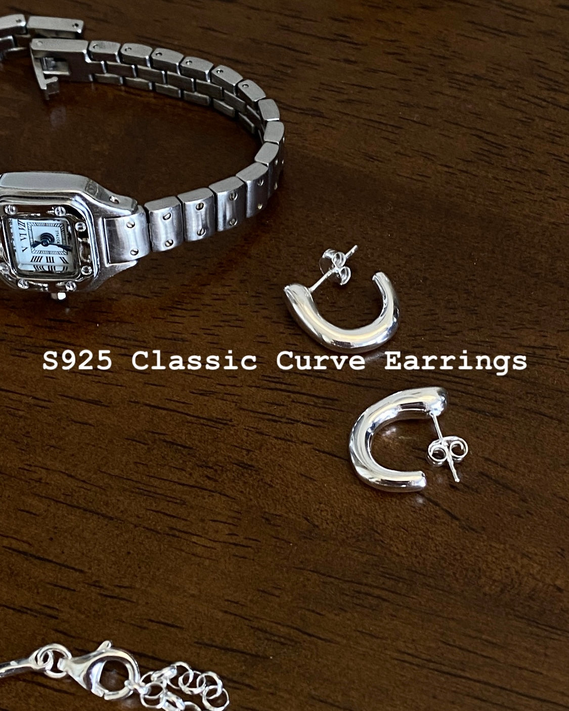 Reserved money😍[925silver] Classic Curve Earrings