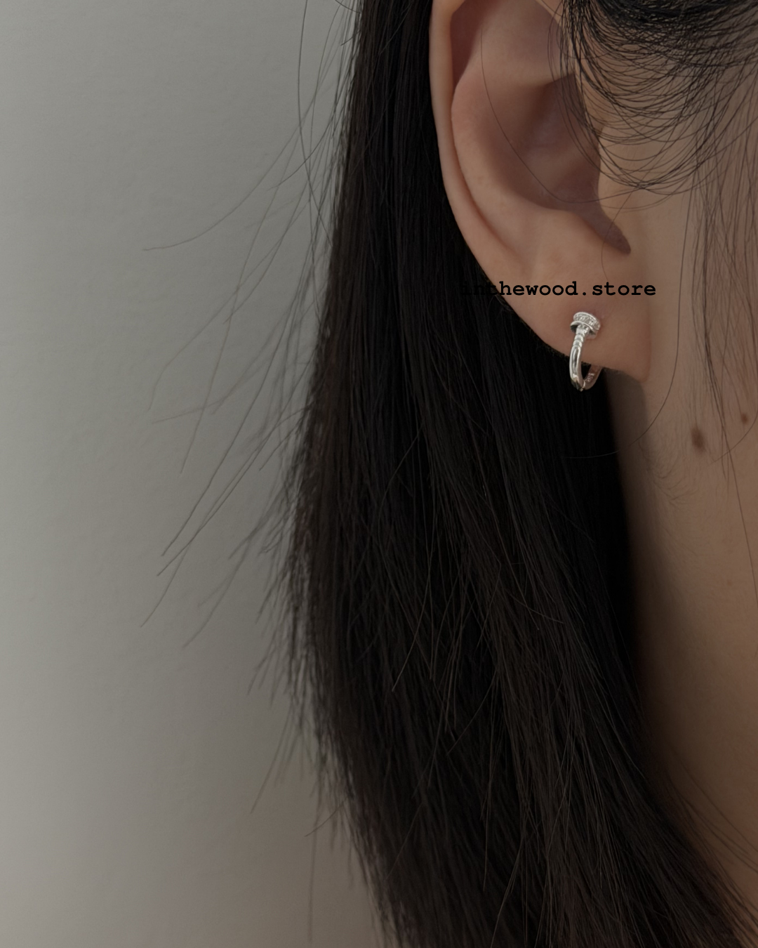 [925silver] MINI Bling T One Touch Earrings
