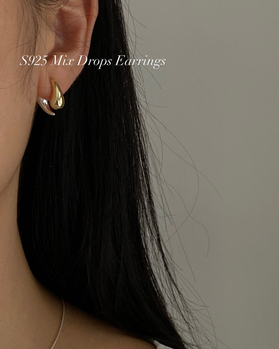 [925silver] Mix Drops Earrings