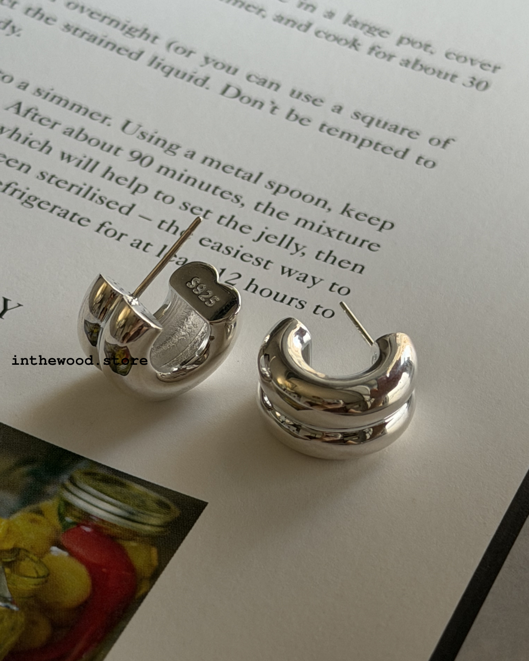 [925silver] Puffy Hoop Earrings