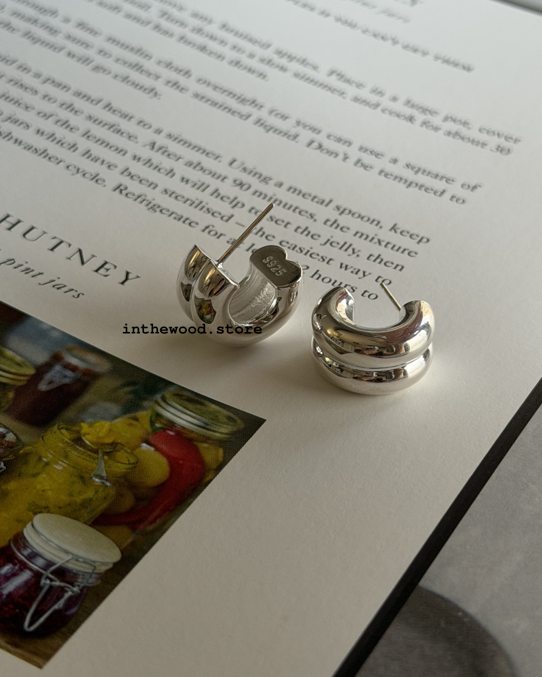 [925silver] Puffy Hoop Earrings