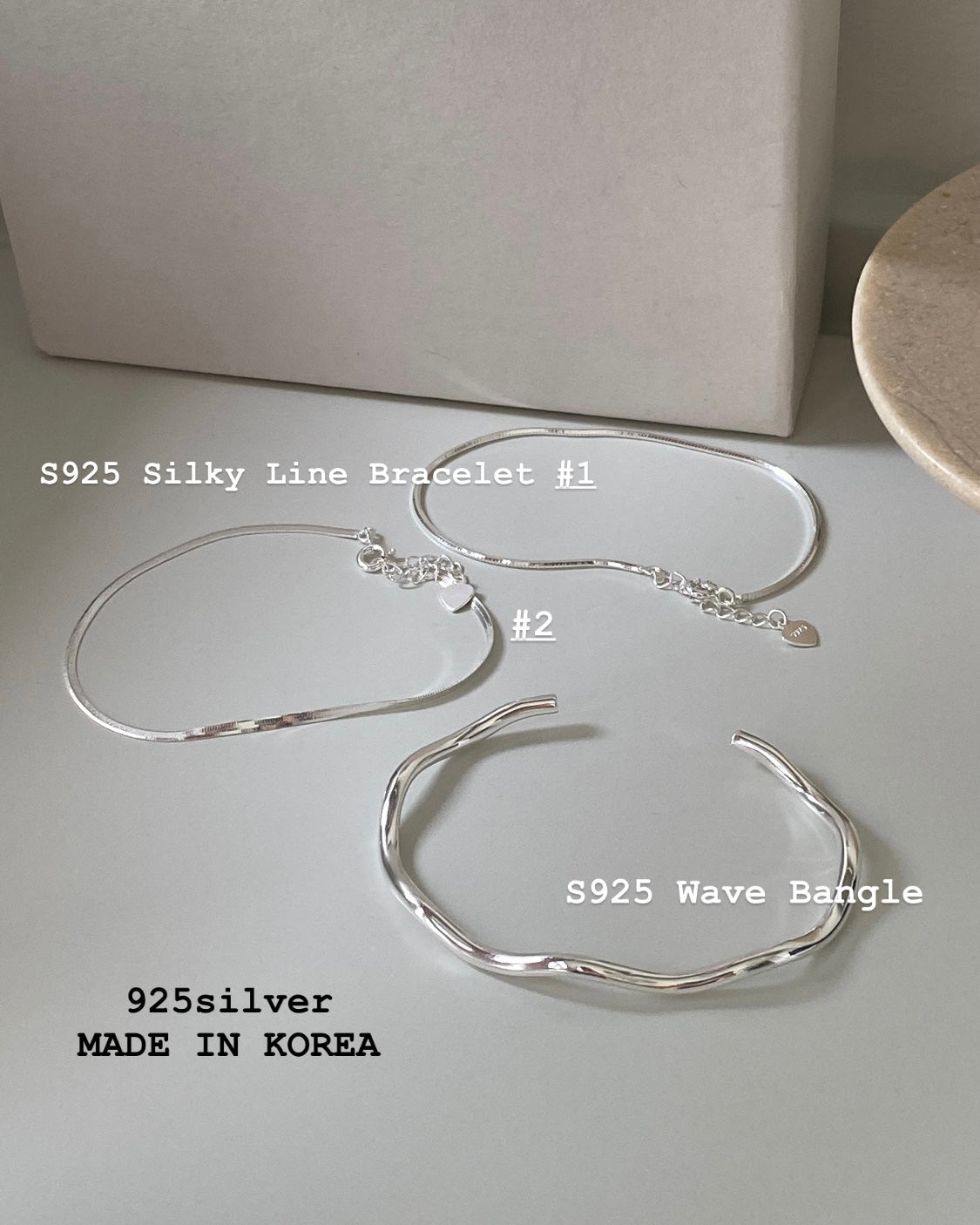 推薦款 🦋 [925silver] Silky Line Bracelet #1 & #2