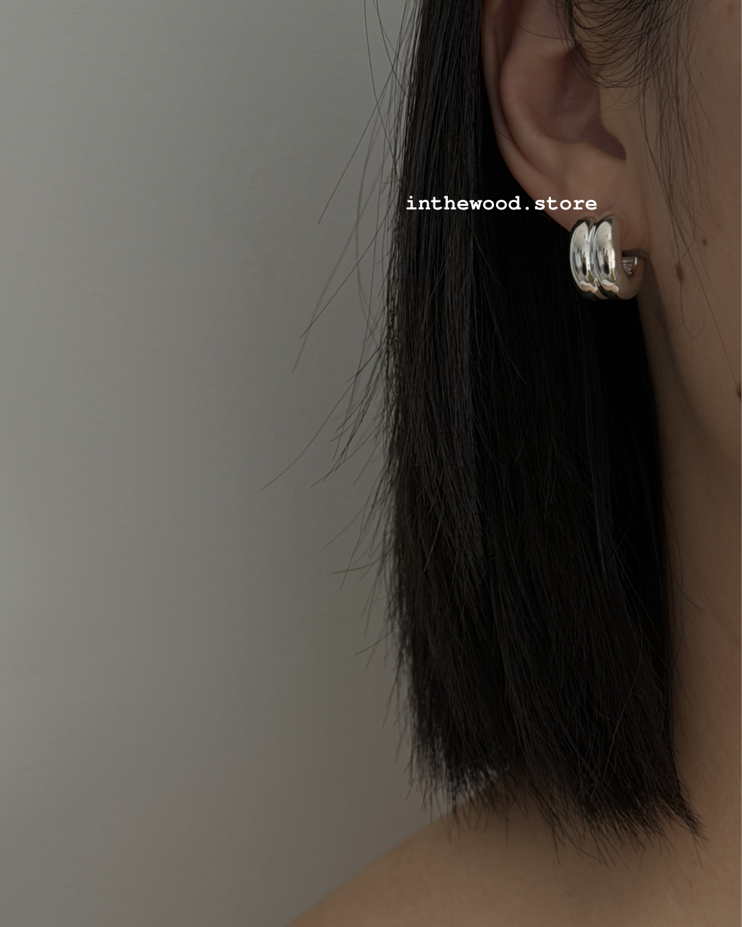 [925silver] Puffy Hoop Earrings