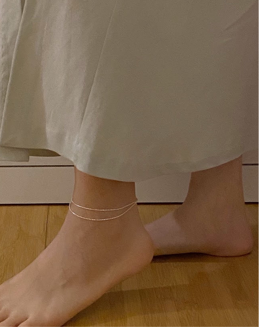 [925silver] Layer Shine Anklet