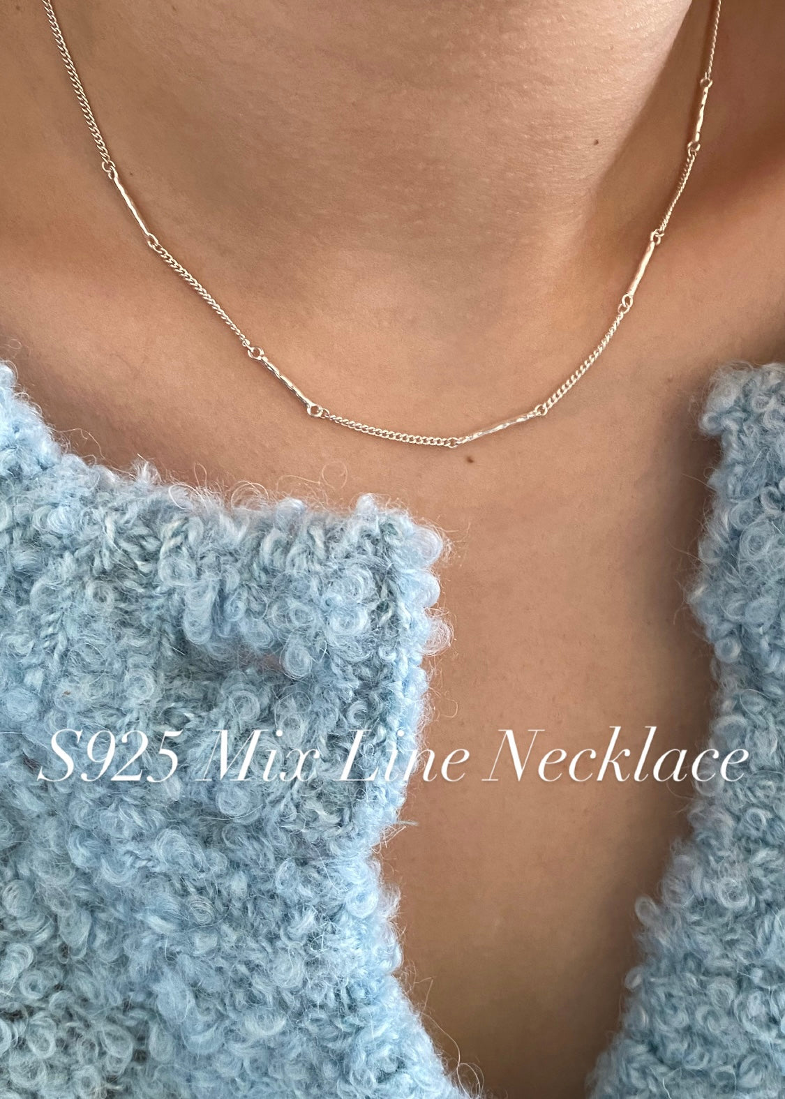 [925silver] Mix Line Necklace