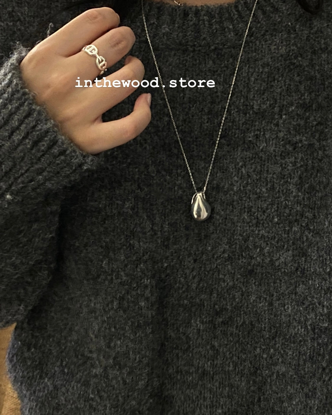 [925silver] Bold Drip Necklace