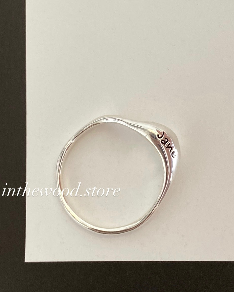 [Handmade 925silver] Custom Engraved Curve Letter Ring