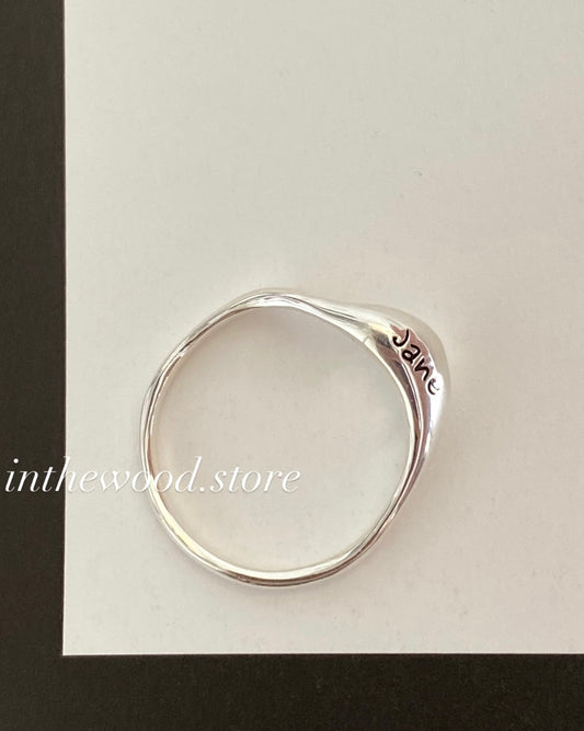 [Handmade 925silver] Custom Engraved Curve Letter Ring