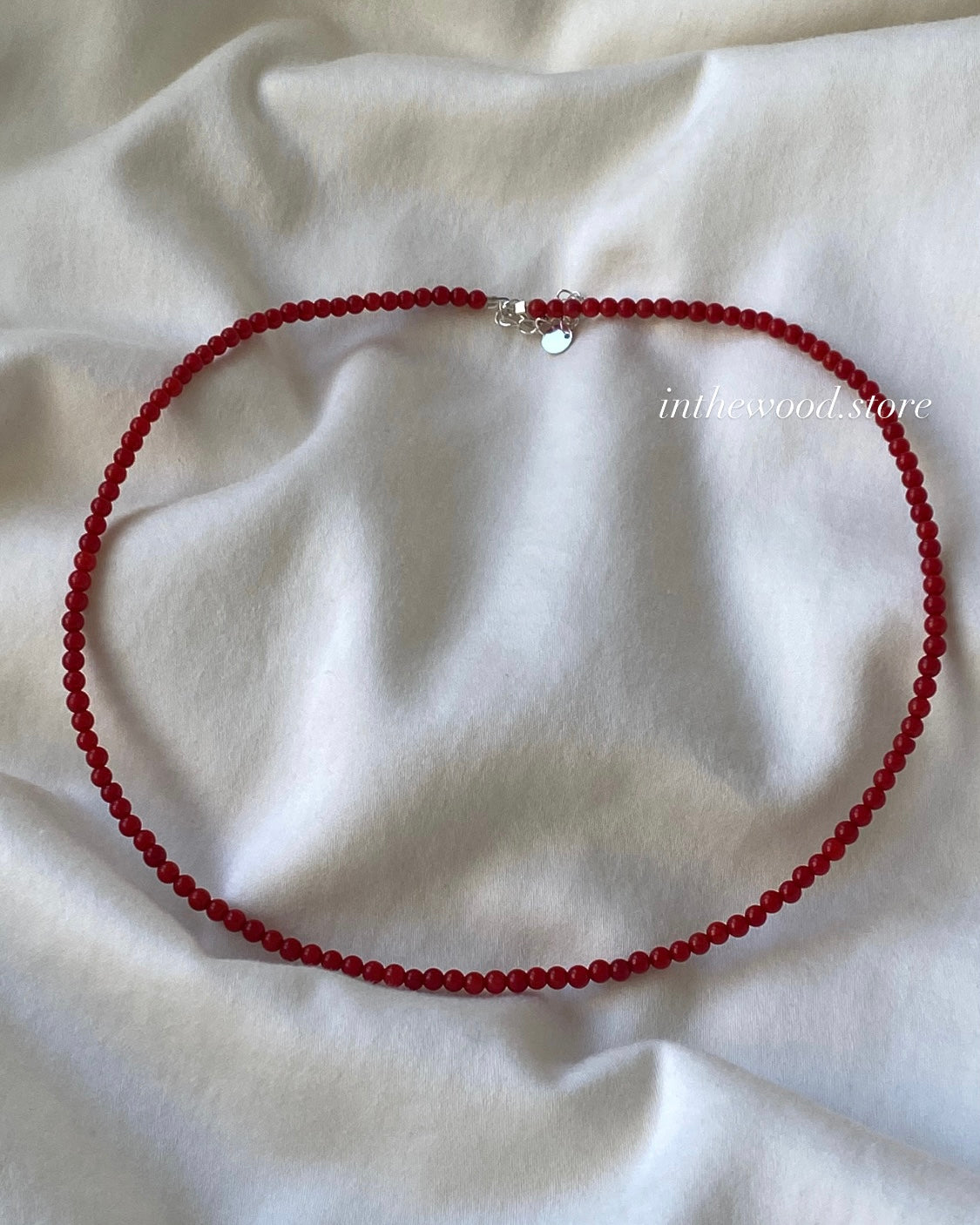 [925silver] Mini Red Agate Necklace