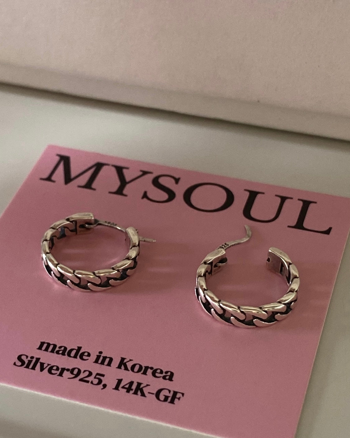 [925silver] Vintage Chain Earrings