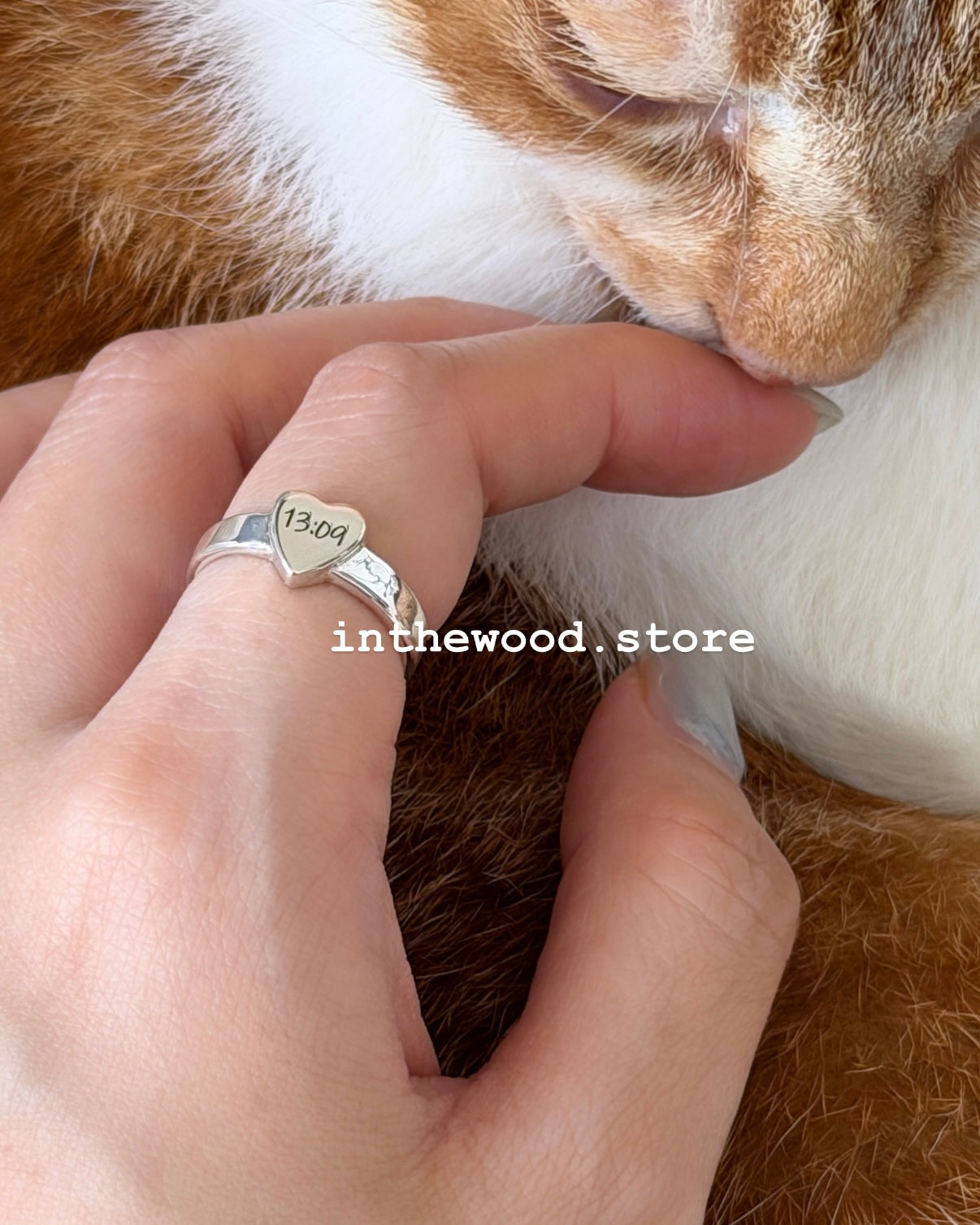 [Handmade 925silver] Craft Letter Heart Ring