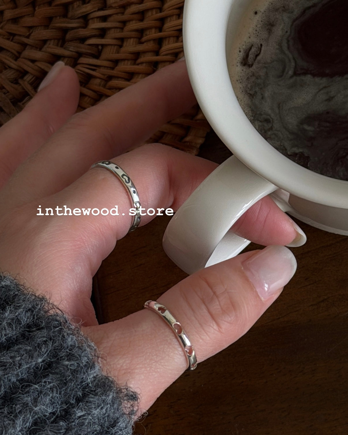 [Handmade 925silver] Mini Heart Hole Ring