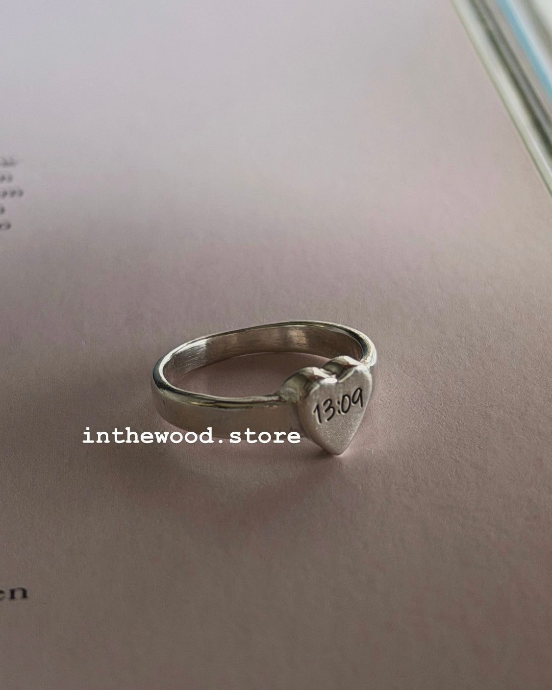 [Handmade 925silver] Craft Letter Heart Ring