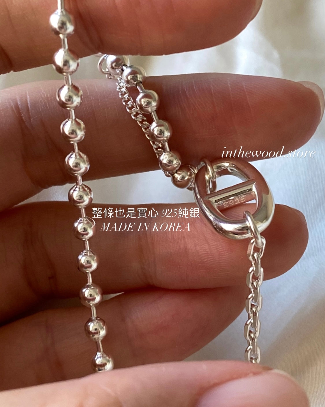 [925silver] Mix Toggle Bracelet