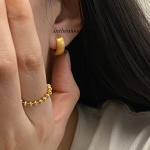 [925silver] Daily Matte One Touch Earrings