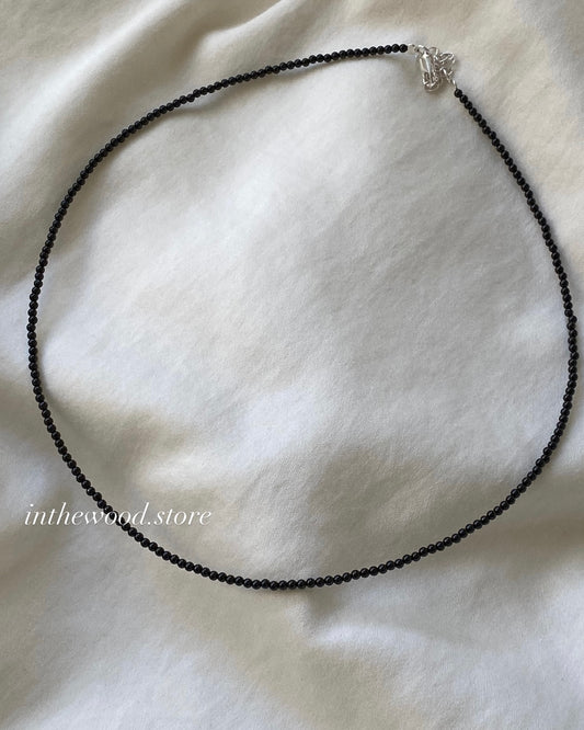 [925silver] Mini Black Onyx Necklace