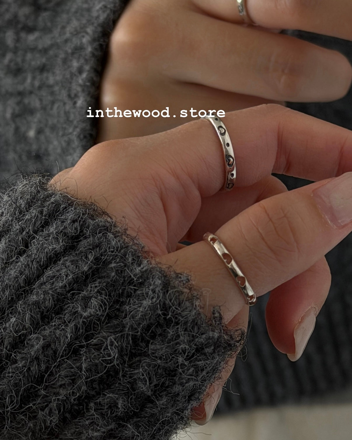 [Handmade 925silver] Mini Heart Hole Ring